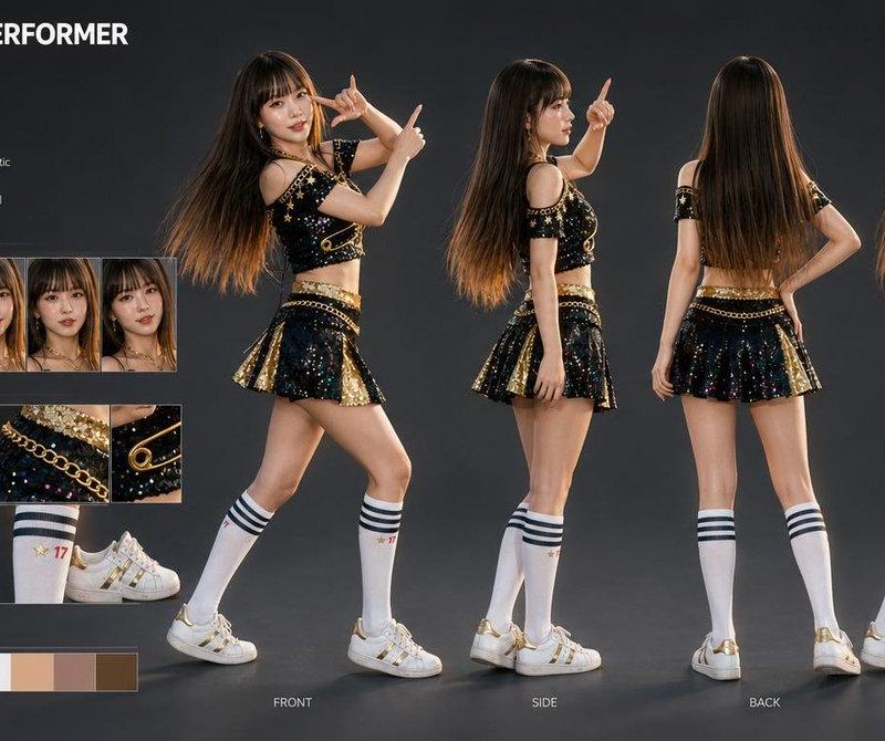 K-Pop 偶像 3D 角色设计图