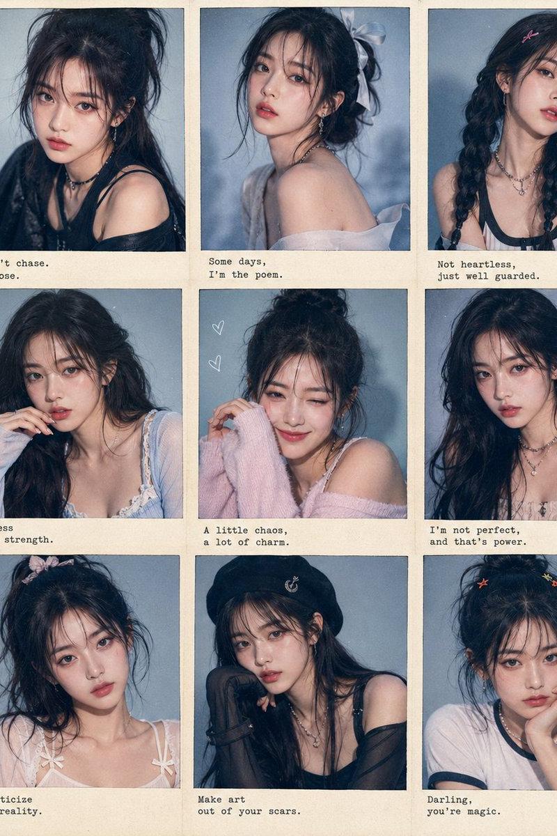 K-pop 偶像拍立得拼贴画
