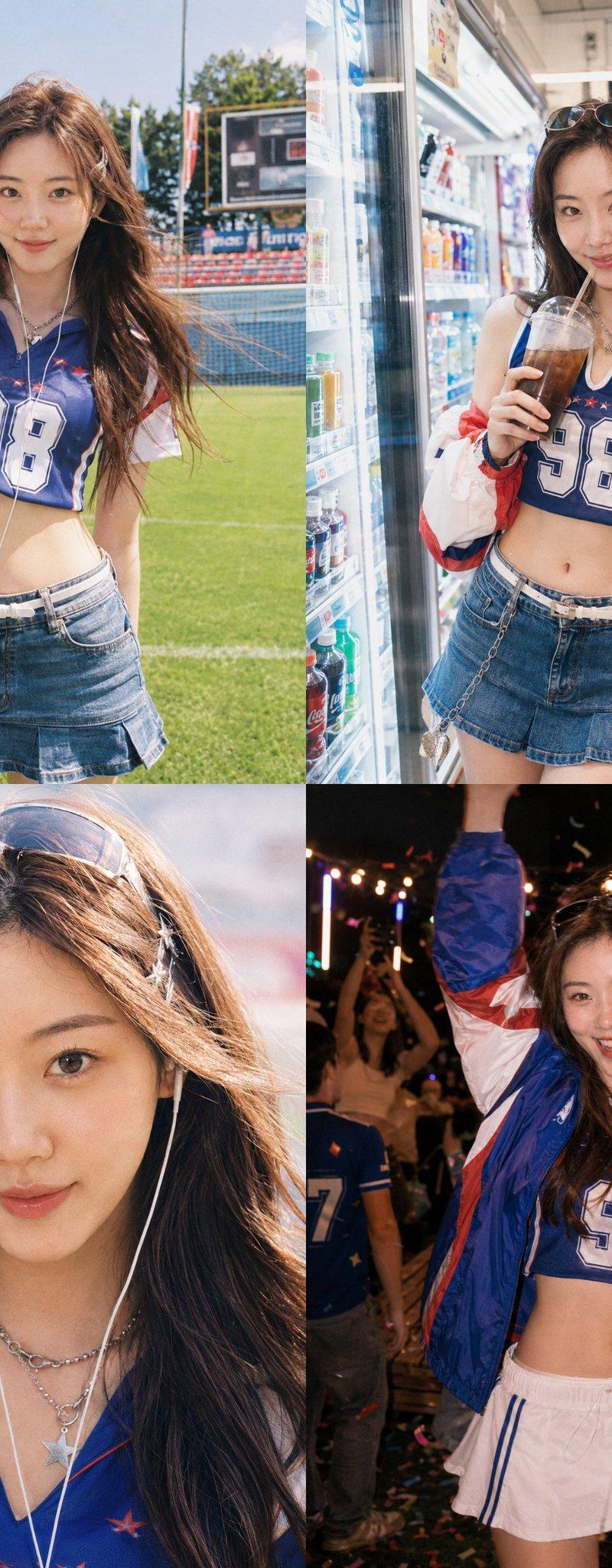 夏季世界杯 Y2K 韩流风格人像