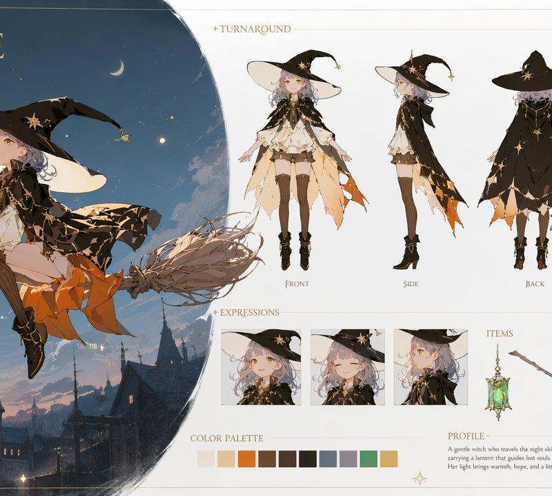 Lumière 灯笼女巫角色设计图
