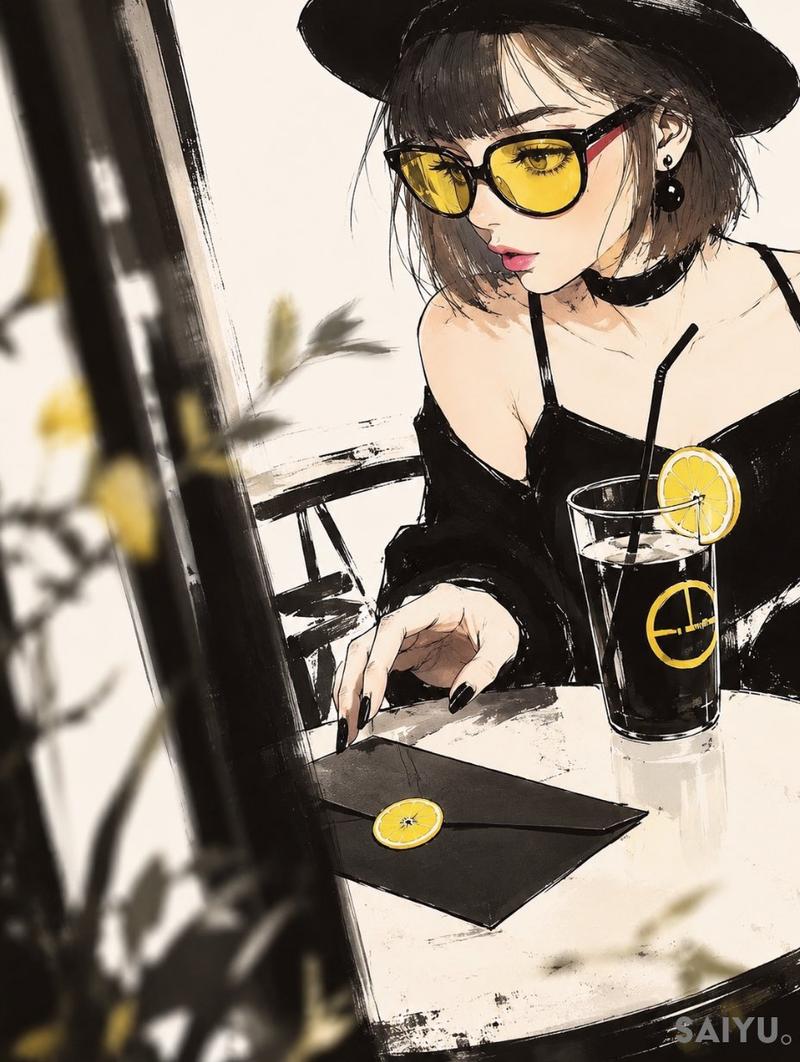“未寄出的信”咖啡馆插画