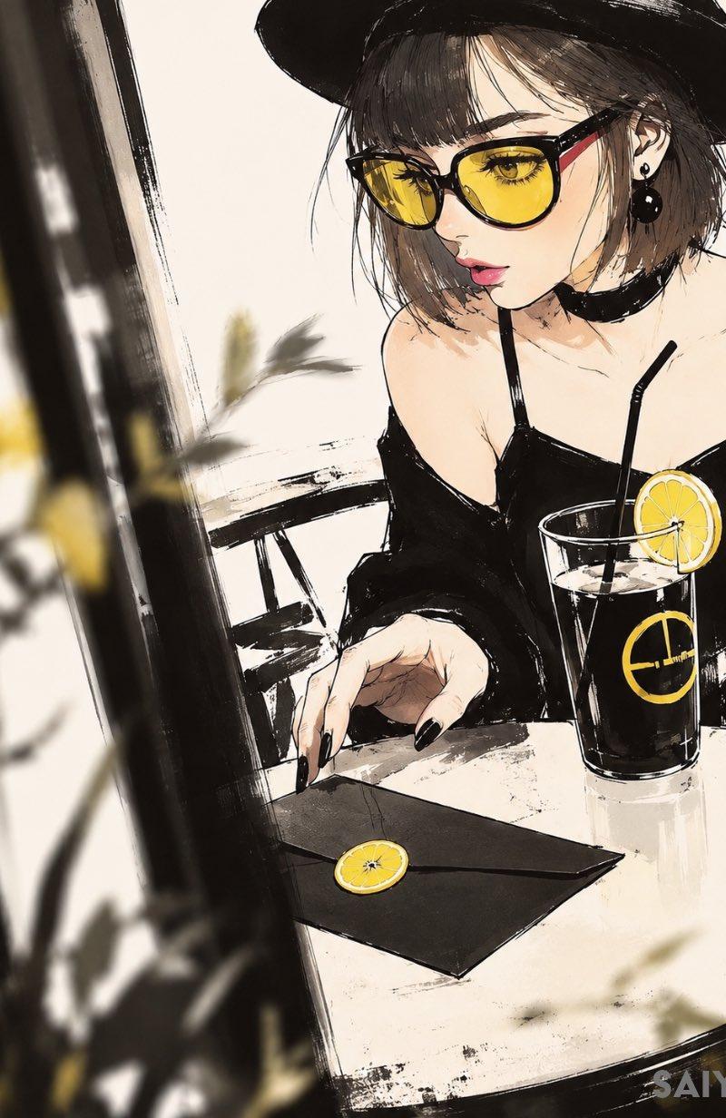 “未寄出的信”咖啡馆插画