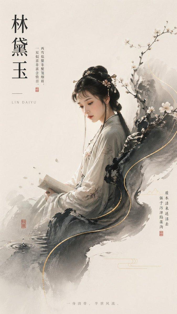 林黛玉水墨海报