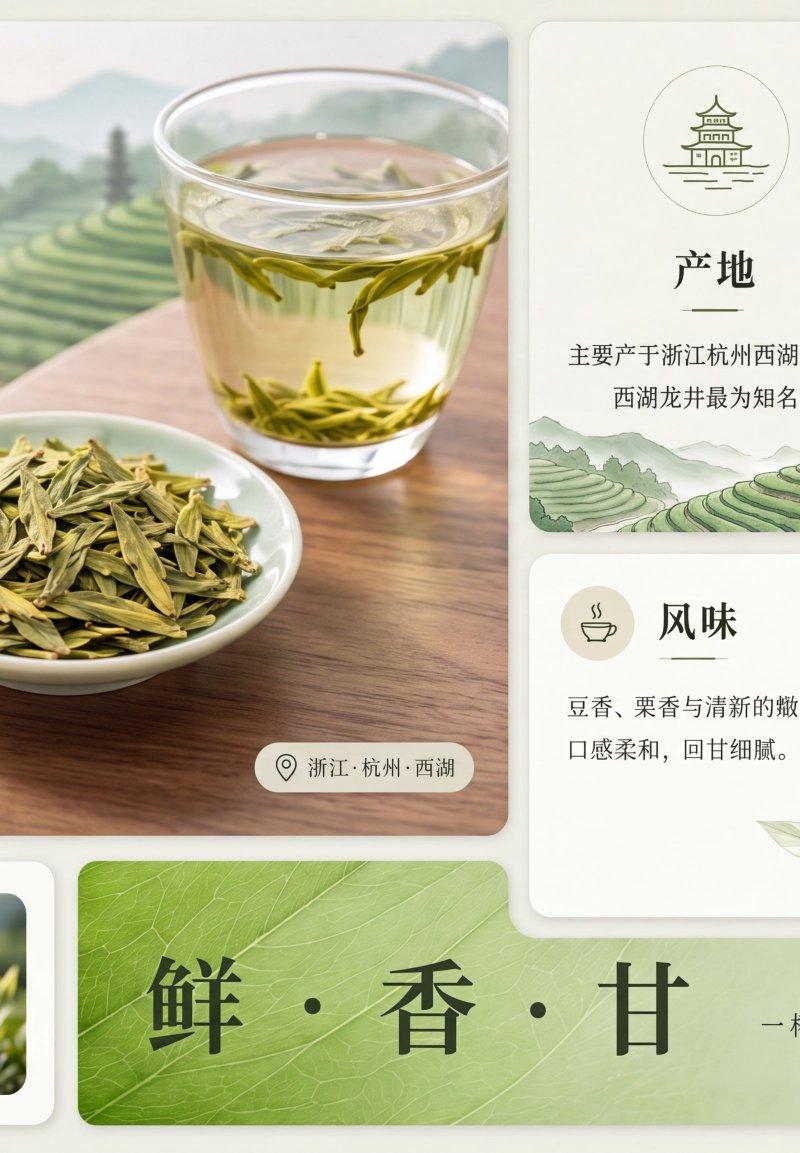 龙井茶信息图海报