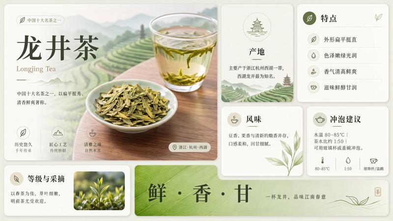 龙井茶信息图海报