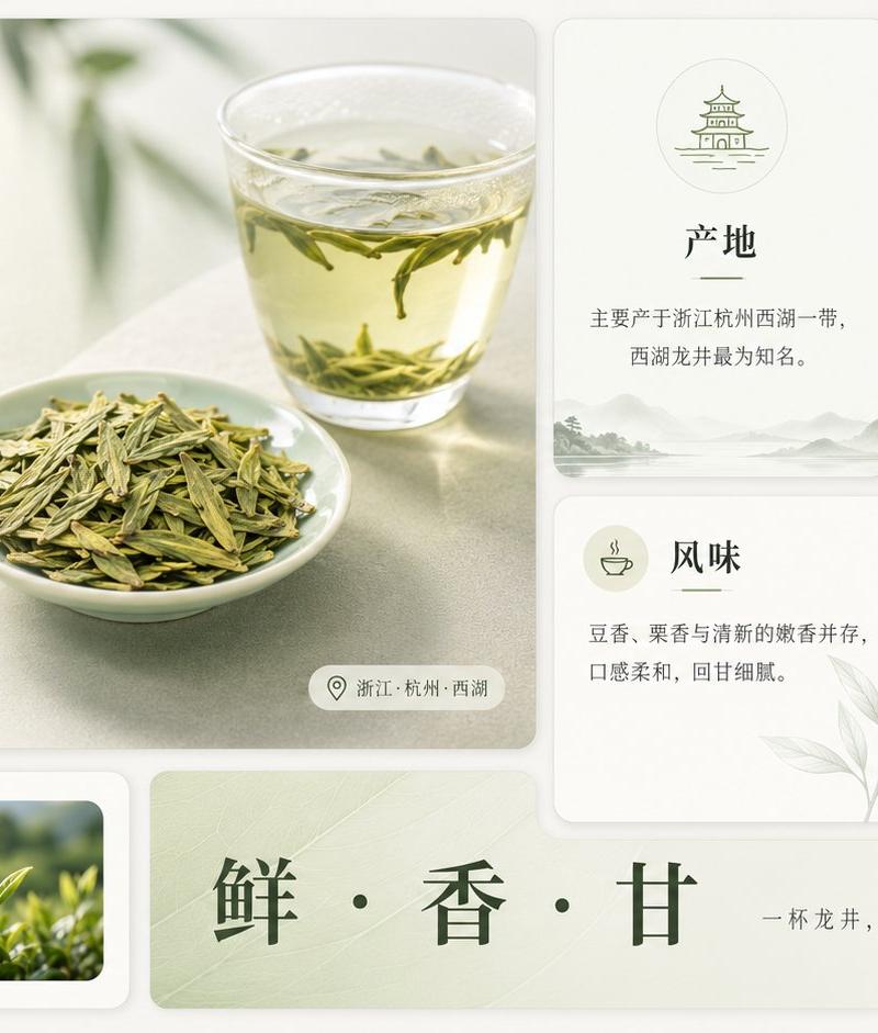 龙井茶信息图海报