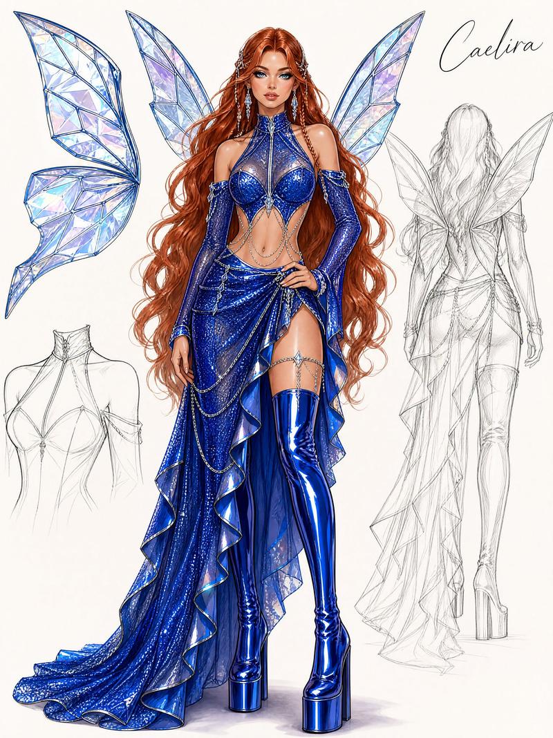 奢华时尚服装概念插画