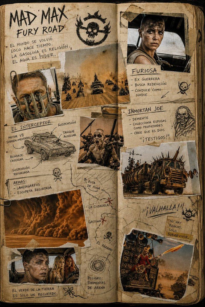 疯狂的麦克斯 (Mad Max) 手账剪贴画风格