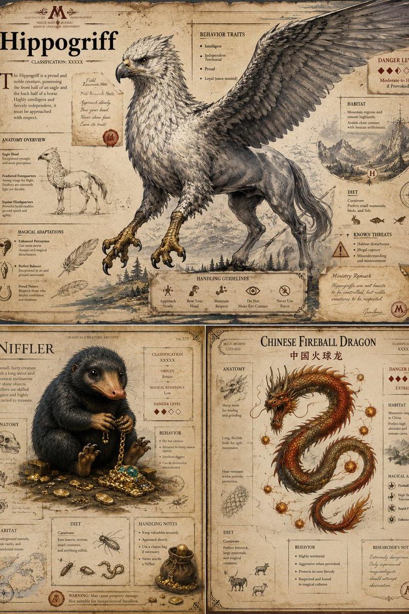 魔法生物图鉴板