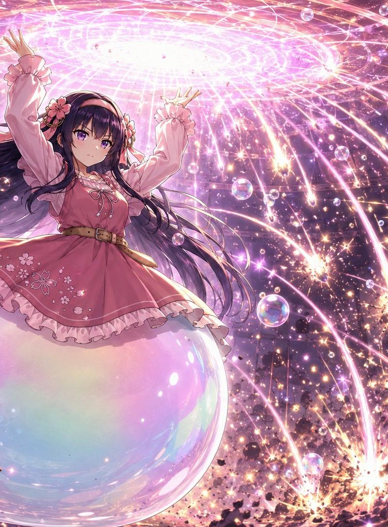 泡泡上的魔法少女星暴