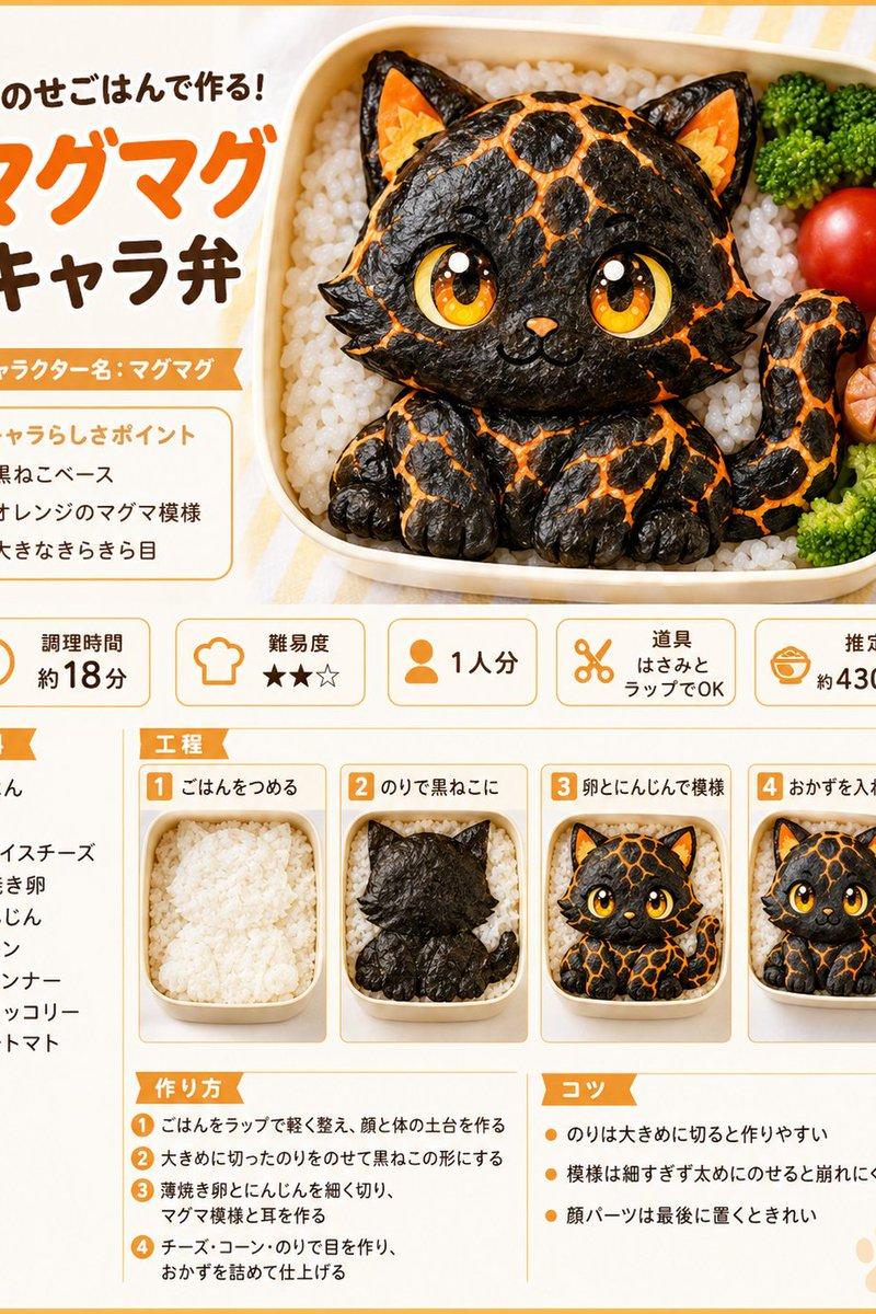岩浆猫咪便当食谱信息图