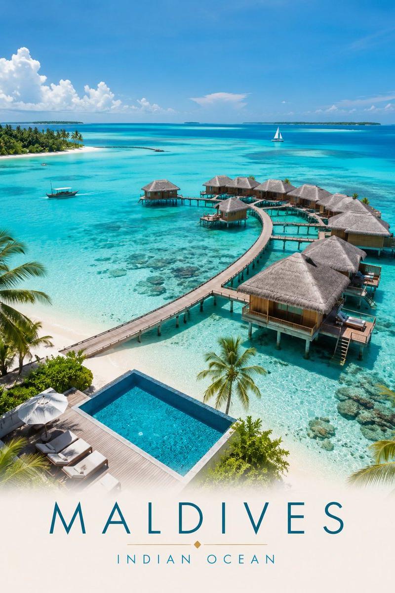 马尔代夫奢华旅行海报
