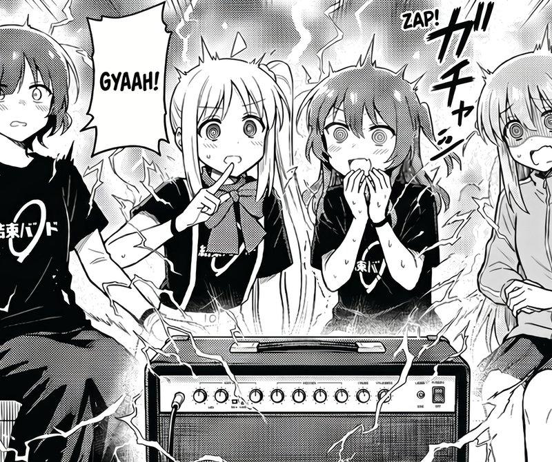 漫画风格：音箱触电场景