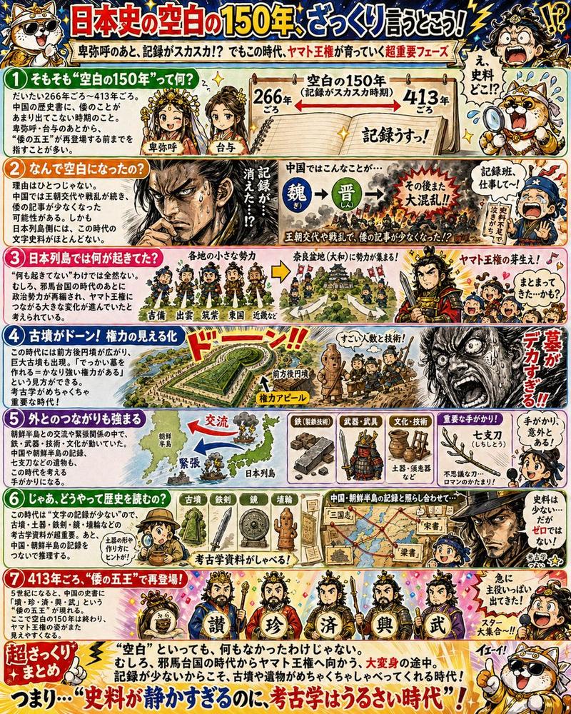 关于日本“空白的 150 年”历史漫画海报
