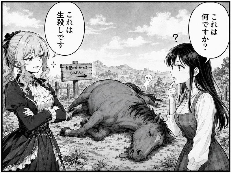 搞笑漫画路边马匹场景
