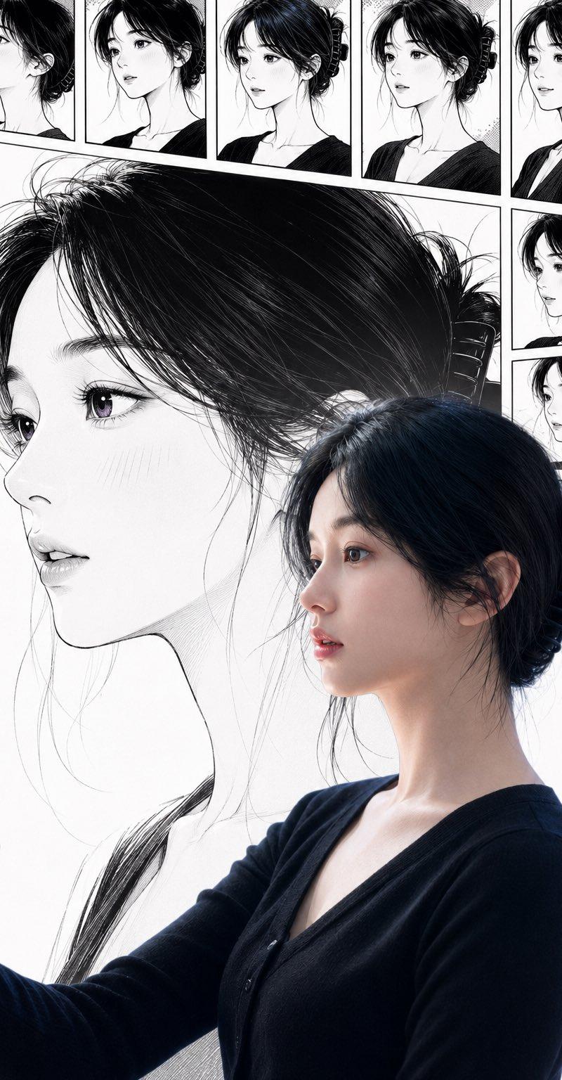 真人与漫画形象同框自拍
