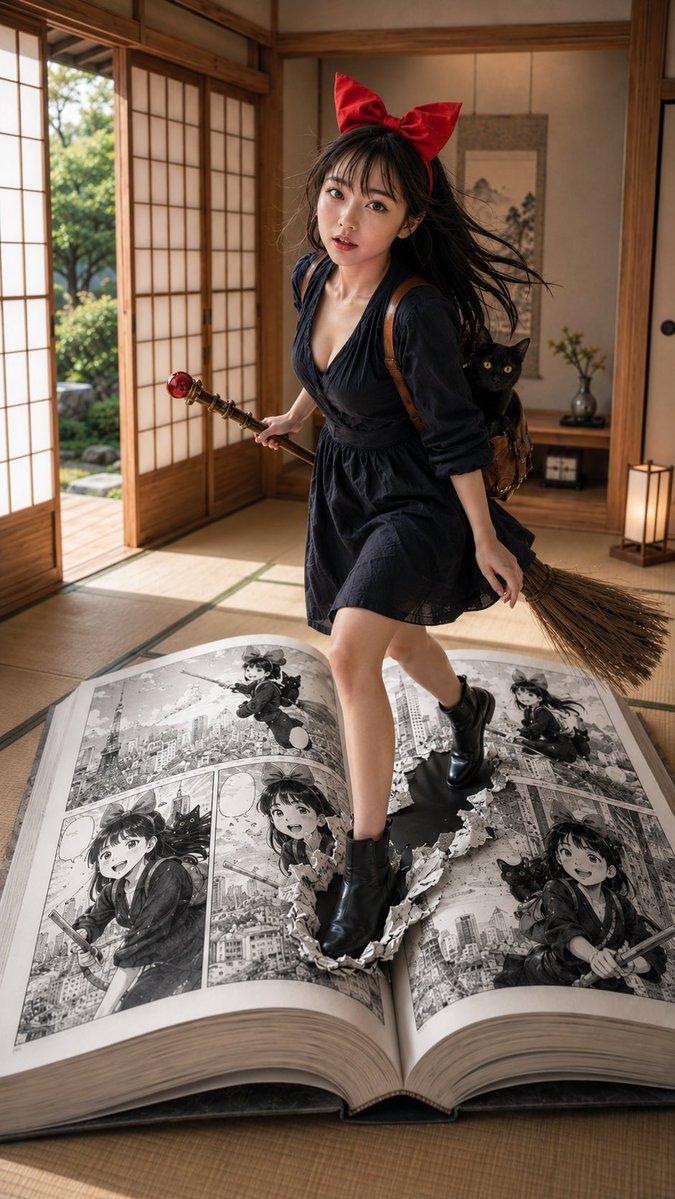 日式和室中的魔女传送门