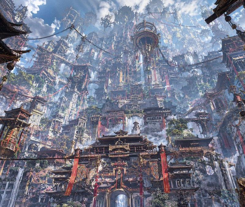 极繁主义天空寺庙之城