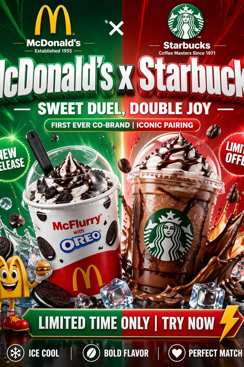 McDonald's x Starbucks 联名宣传海报