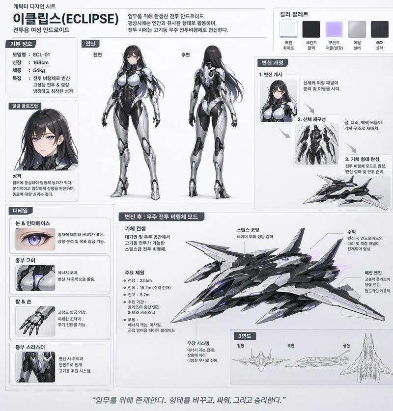机甲少女角色设计图