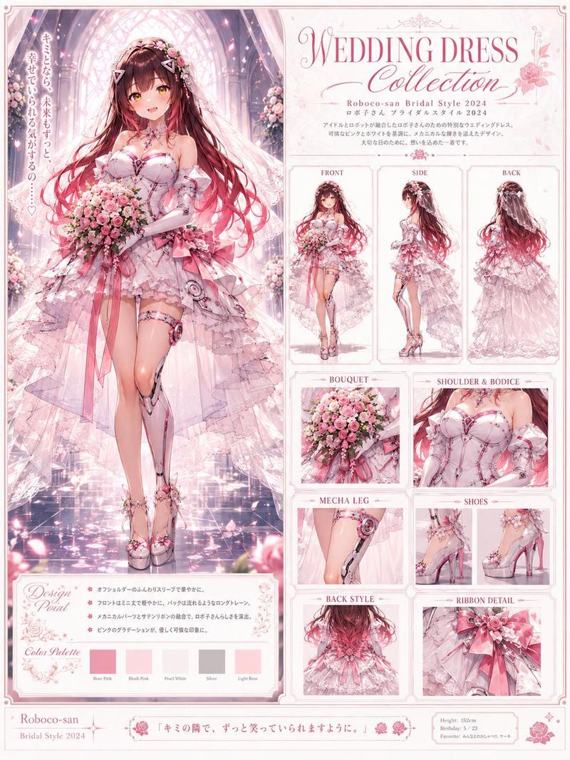 粉色机甲偶像婚纱设计图