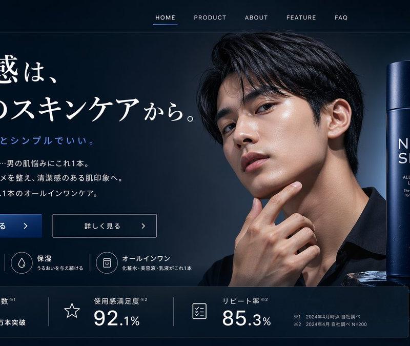 男士护肤着陆页模型