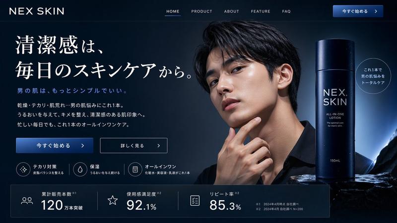 男士护肤着陆页模型