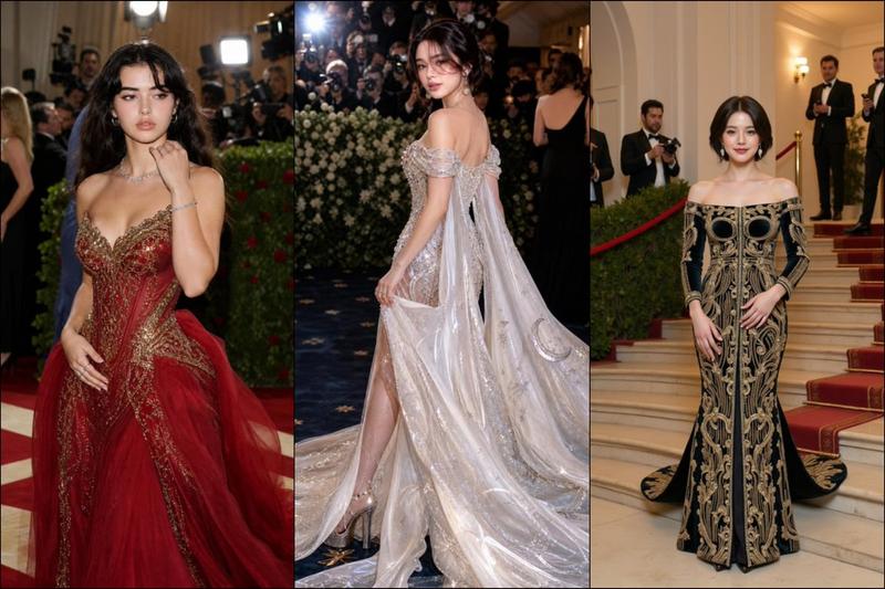Met Gala 高定三联画
