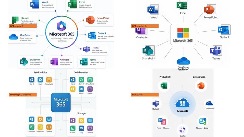 Microsoft 365 模型对比信息图