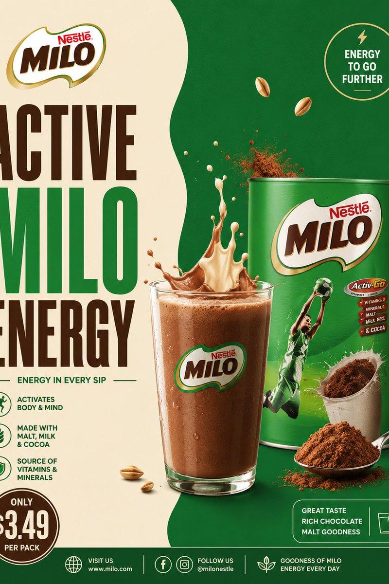 Milo 可可能量海报