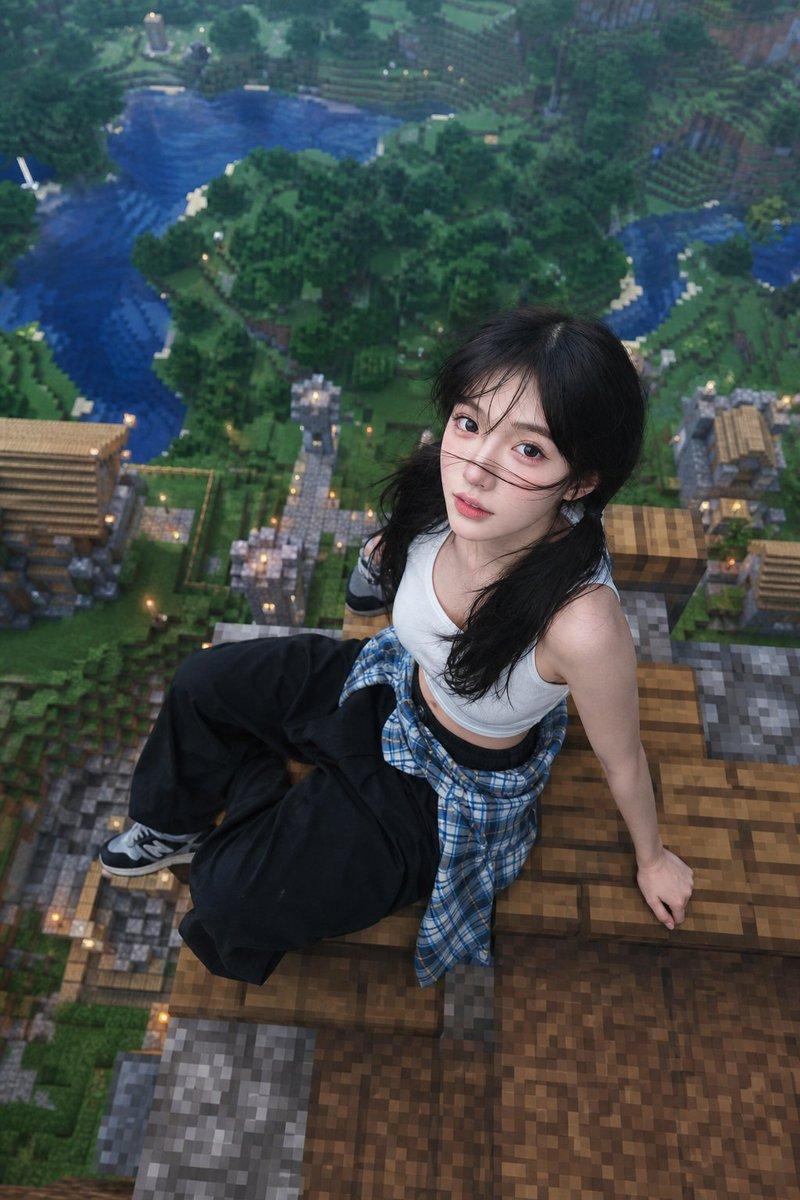 Minecraft 屋顶航拍肖像