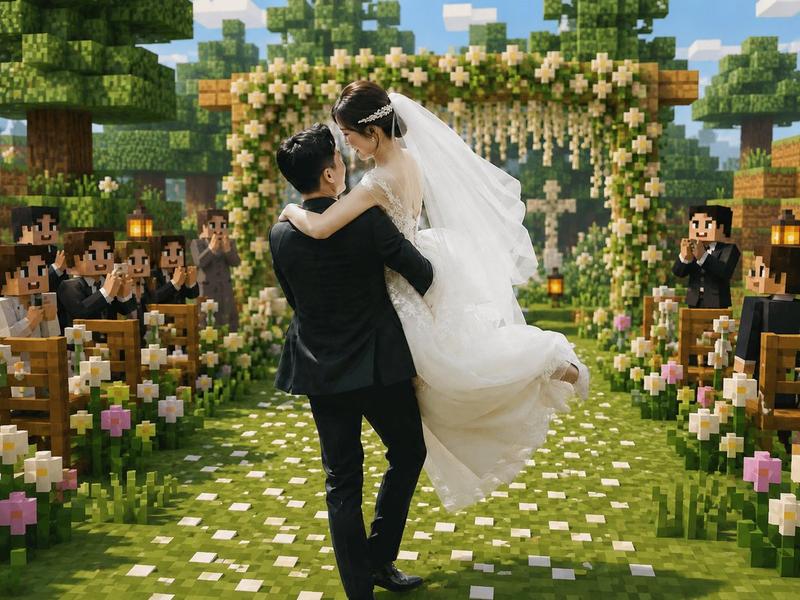 Minecraft 体素风婚礼仪式