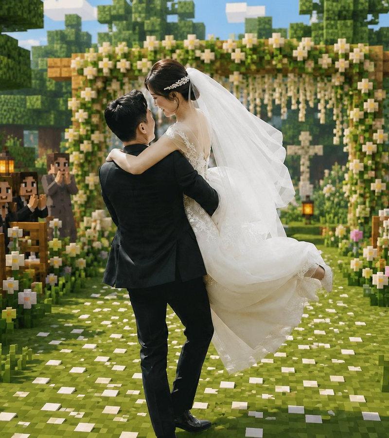 Minecraft 体素风婚礼仪式