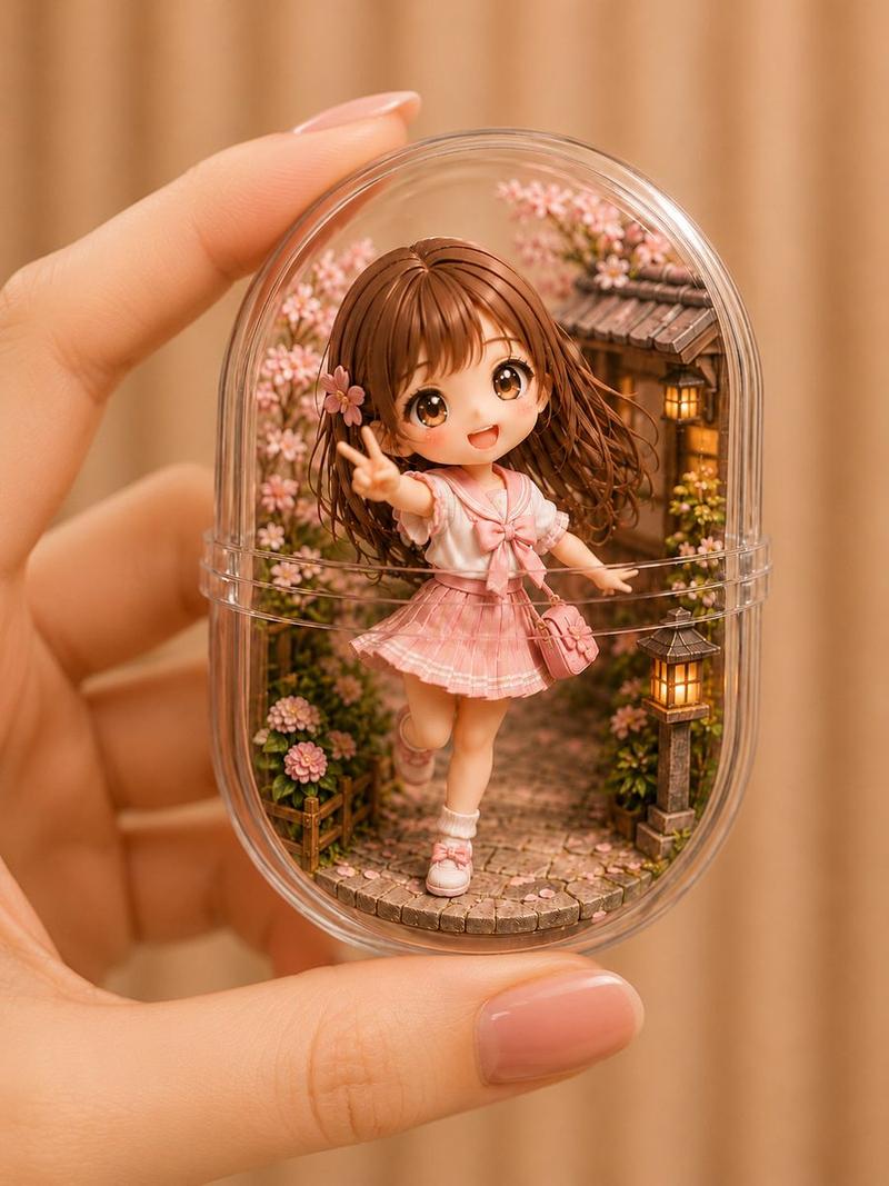 胶囊里的可爱微缩少女