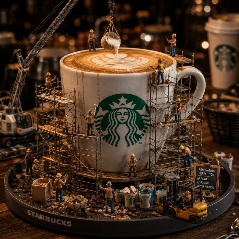 微缩版 Starbucks 翻新场景
