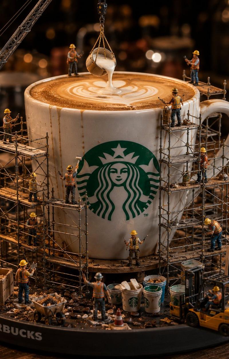 微缩版 Starbucks 翻新场景