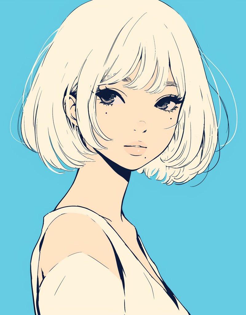 极简动漫少女侧颜
