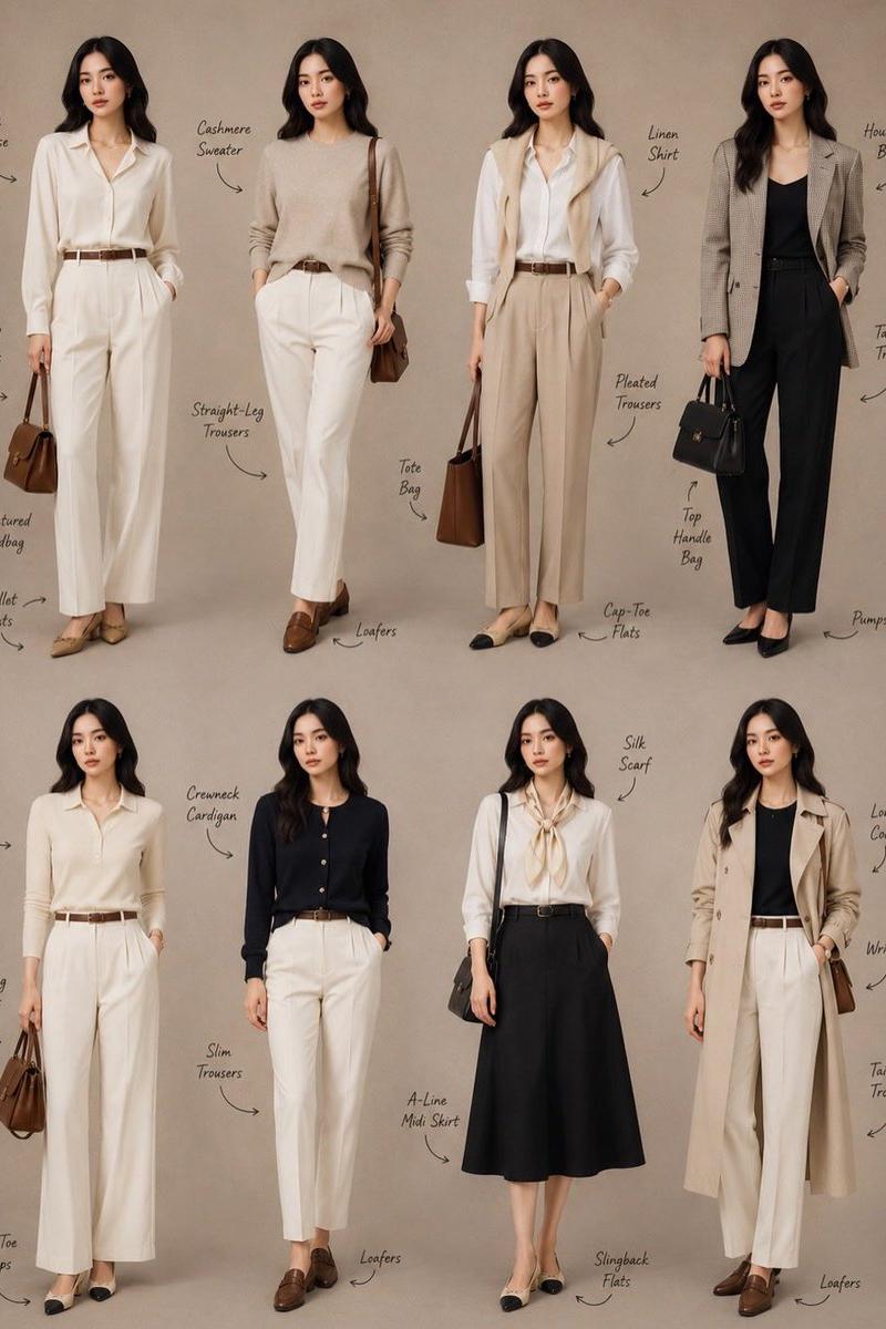 极简主义时尚 Lookbook 拼贴画