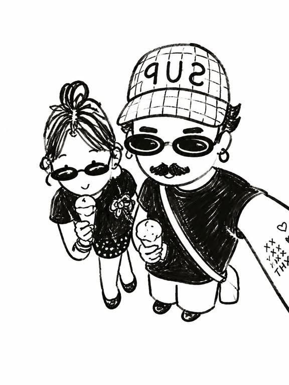 极简涂鸦素描插画