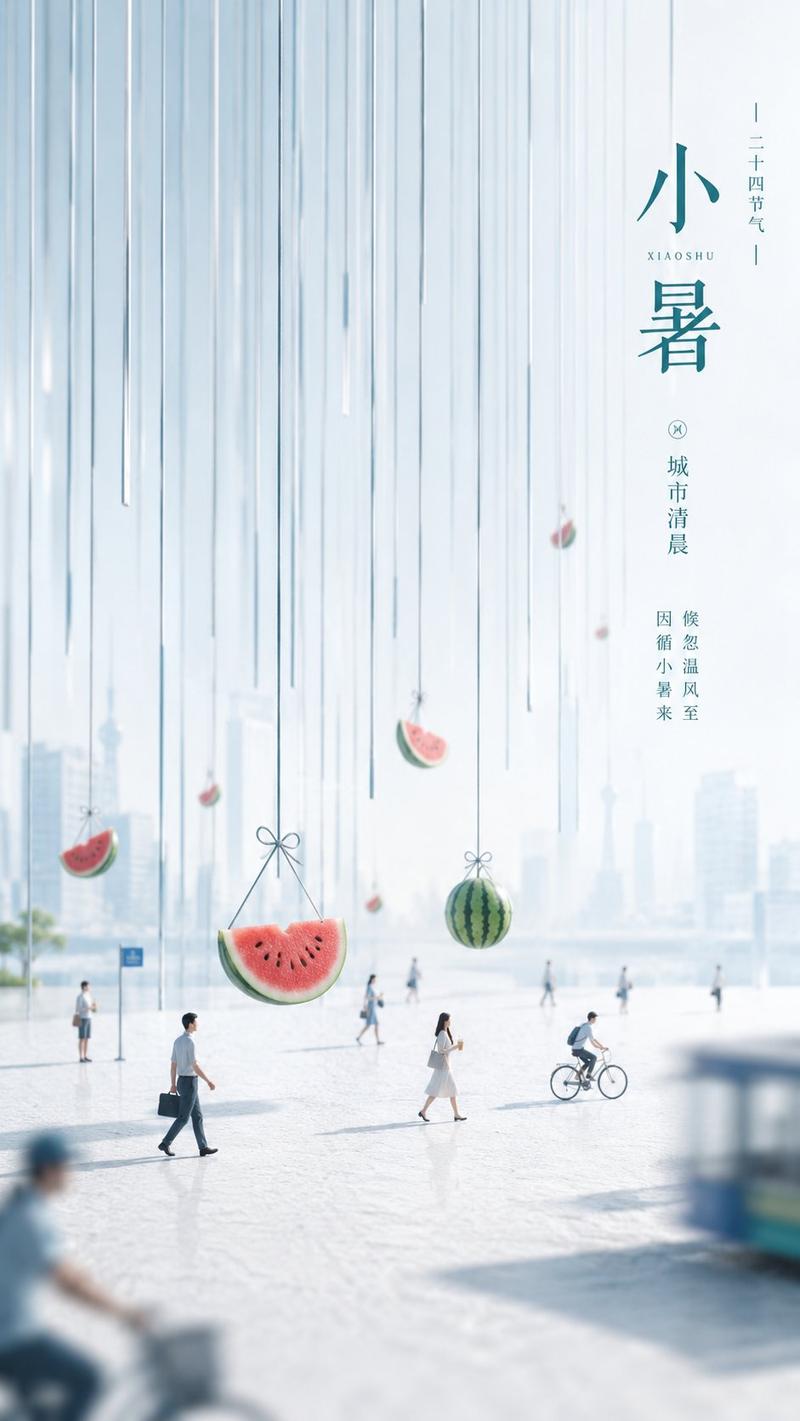 小暑西瓜城市海报