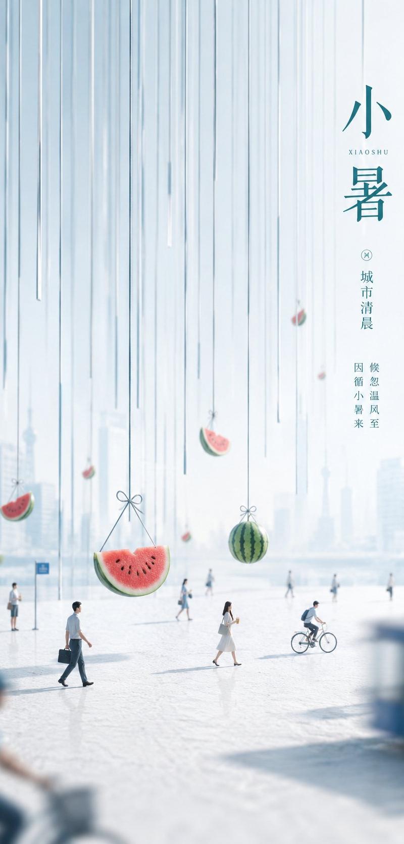 小暑西瓜城市海报