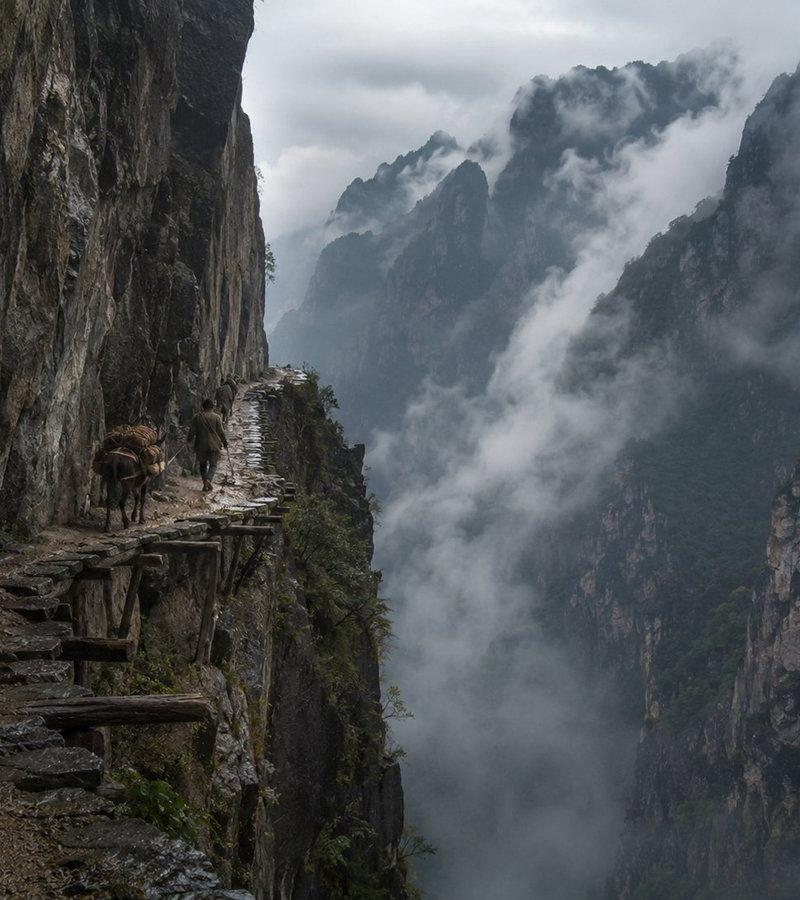 迷雾悬崖骡道