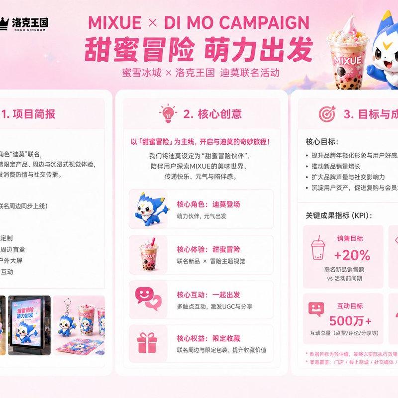 蜜雪冰城 × 迪莫联名活动提案 Slides