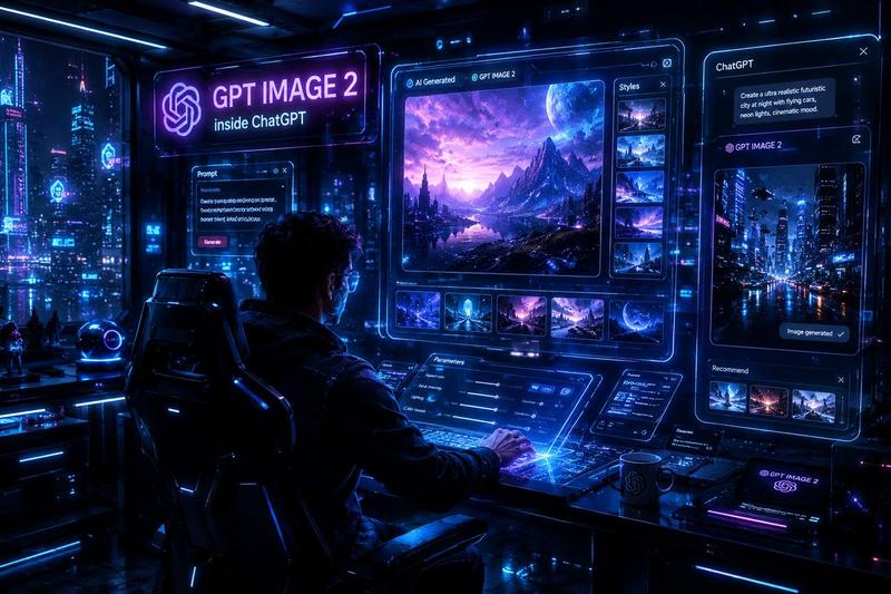 赛博朋克 AI 创意工作空间