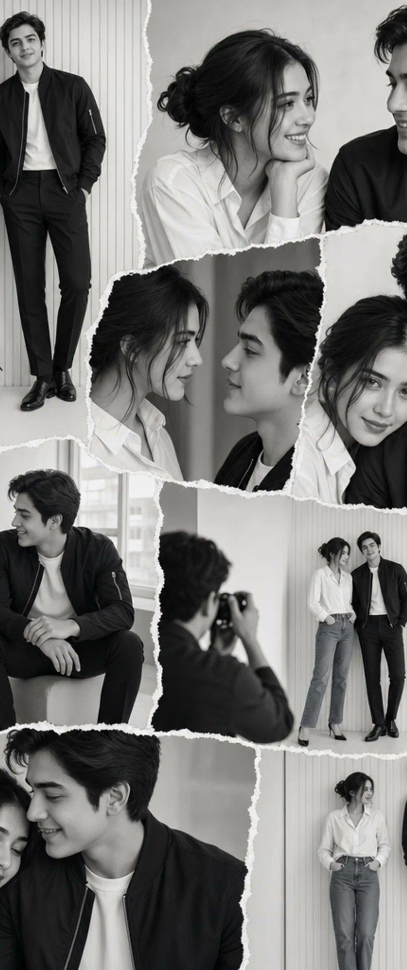 Monochrome Couple Studio Collage