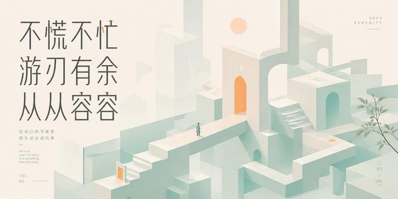 宁静纪念碑谷风格海报