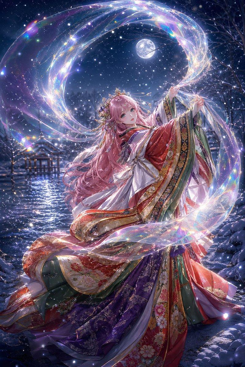 月下星辰和服舞者