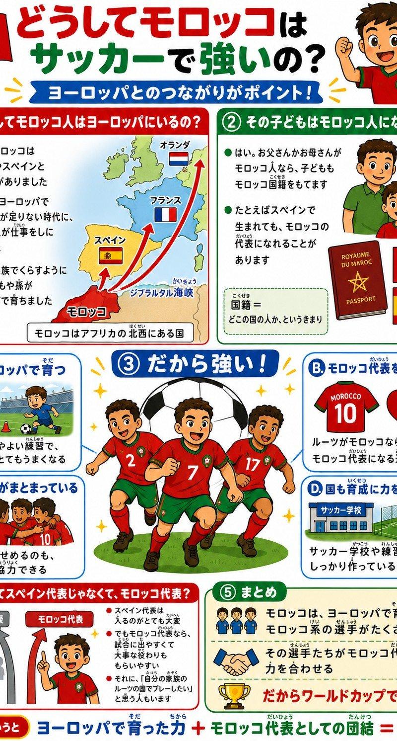 摩洛哥足球实力儿童信息图
