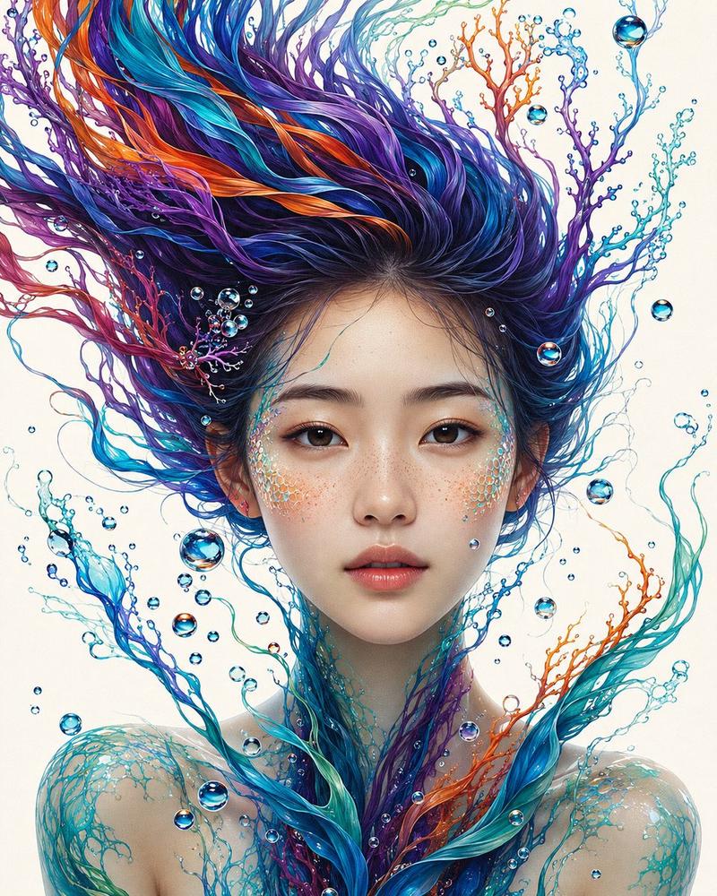 水之灵奇幻插画