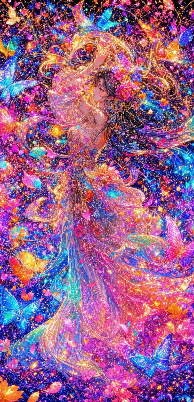 霓虹蝴蝶仙子奇幻艺术